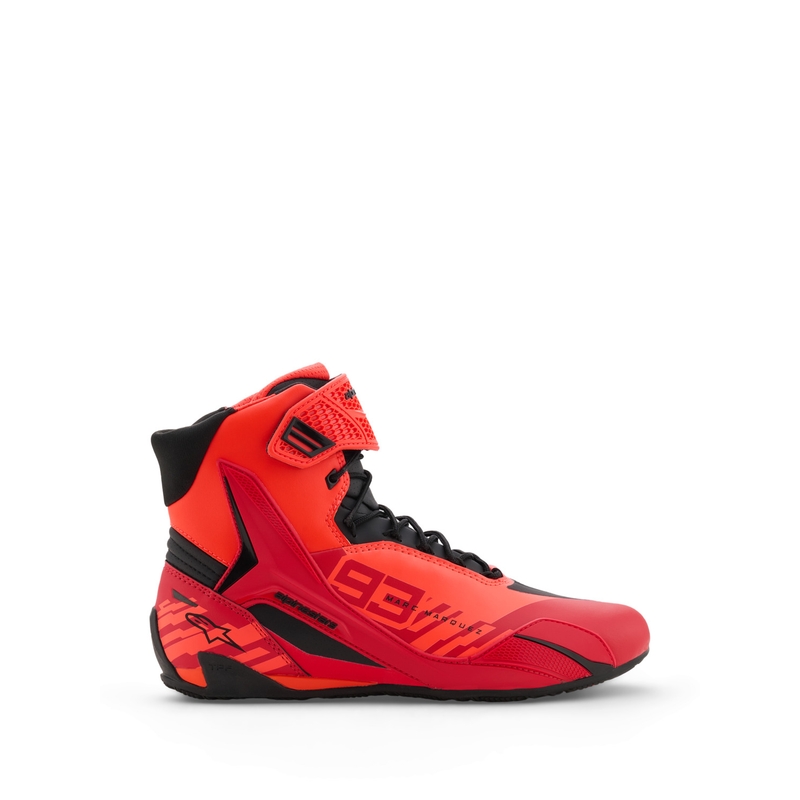Buty motocyklowe Alpinestars Faster-4 MM93, kolekcja fluo, czerwono-czerwono-czarne