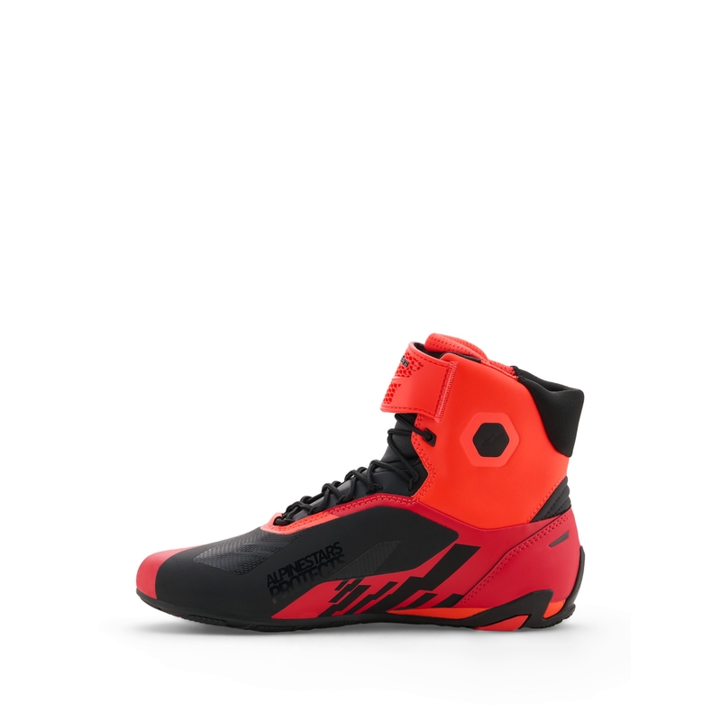 Buty motocyklowe Alpinestars Faster-4 MM93, kolekcja fluo, czerwono-czerwono-czarne