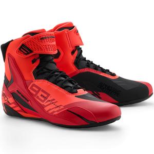 Buty motocyklowe Alpinestars Faster-4 MM93, kolekcja fluo, czerwono-czerwono-czarne