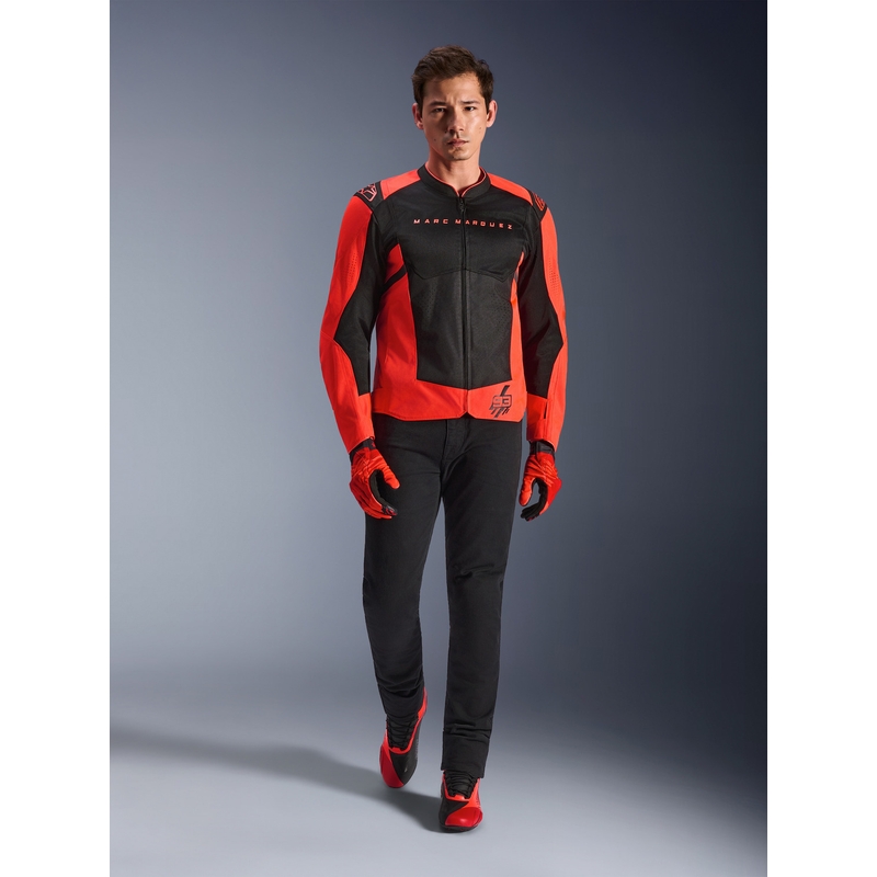 Kurtka motocyklowa Alpinestars T-SPS Air V2 MM93, kolekcja fluo, czerwono-czarna