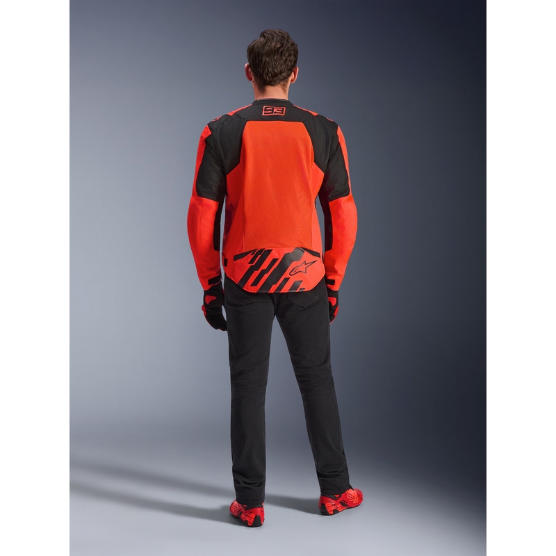 Kurtka motocyklowa Alpinestars T-SPS Air V2 MM93, kolekcja fluo, czerwono-czarna