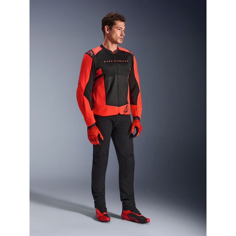 Kurtka motocyklowa Alpinestars T-SPS Air V2 MM93, kolekcja fluo, czerwono-czarna