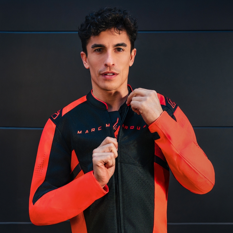 Kurtka motocyklowa Alpinestars T-SPS Air V2 MM93, kolekcja fluo, czerwono-czarna