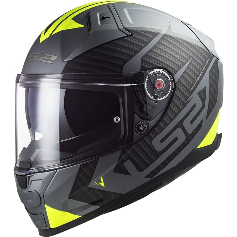 Kask motocyklowy integralny LS2 FF811 Vector II Splitter tytanowo-fluo żółty 2 - II gatunek - II. jakość