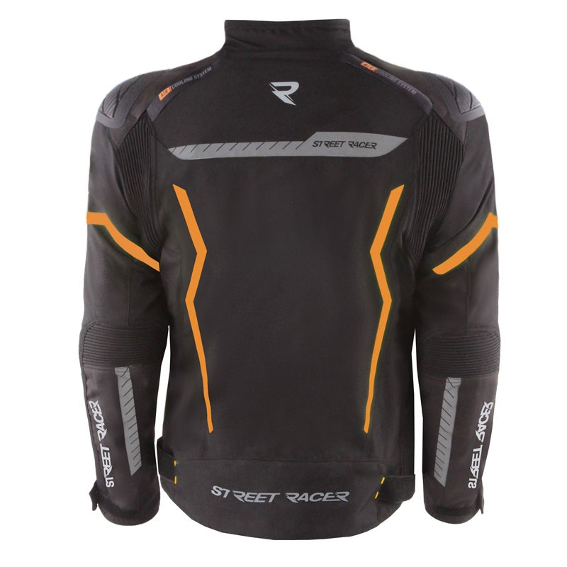 Kurtka motocyklowa Street Racer Flex EVO czarno-pomarańczowa - II gatunek - II. jakość