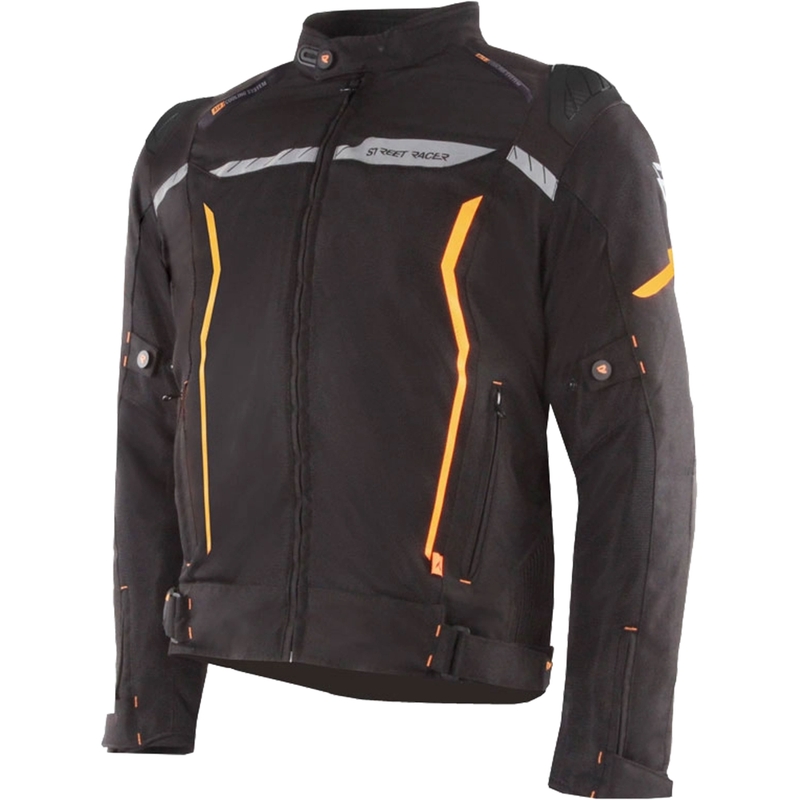 Kurtka motocyklowa Street Racer Flex EVO czarno-pomarańczowa - II gatunek - II. jakość