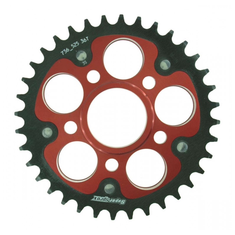 Rear sprocket SUPERSPROX STEALTH red 36T, 525