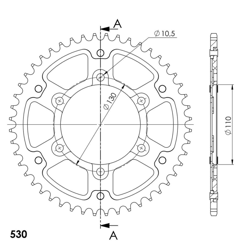 Rear sprocket SUPERSPROX STEALTH green 42T, 520