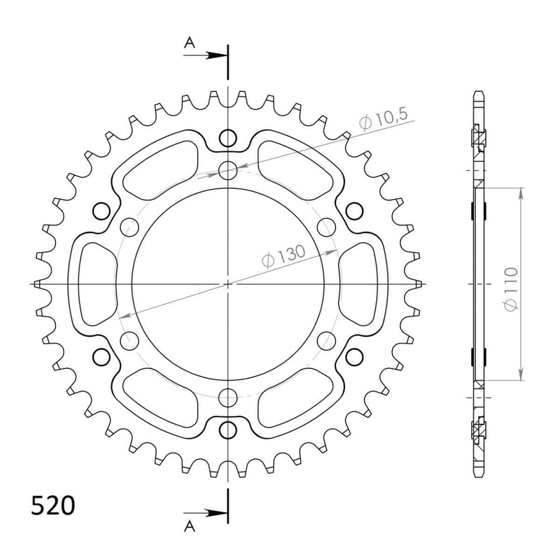 Rear sprocket SUPERSPROX STEALTH green 42T, 520