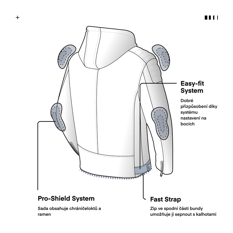 Kurtka motocyklowa Rebelhorn Impala czarna - II gatunek - II. jakość
