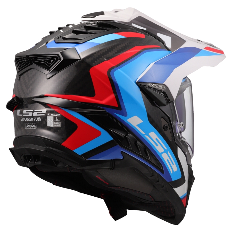 Kask motocyklowy enduro LS2 MX701 Explorer C Frontier II biało-niebieski - II gatunek - II. jakość