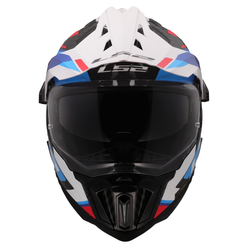 Kask motocyklowy enduro LS2 MX701 Explorer C Frontier II biało-niebieski - II gatunek - II. jakość