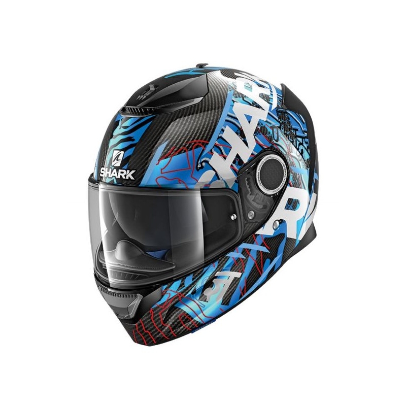 Integralny kask motocyklowy SHARK SPARTAN CARBON Daksha czarno-biało-niebieski