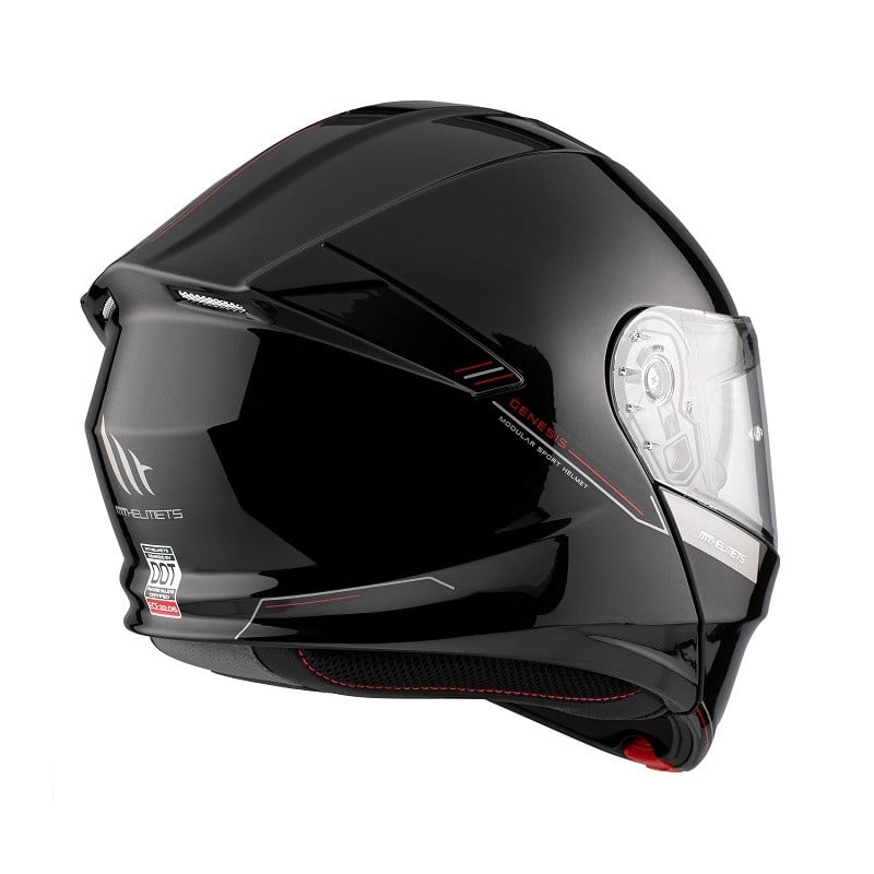 Kask motocyklowy typu flip-up MT Genesis SV Solid A1 czarny połysk 2 - II gatunek - II. jakość
