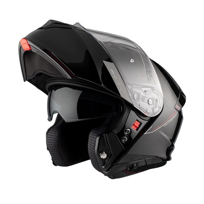 Kask motocyklowy typu flip-up MT Genesis SV Solid A1 czarny połysk 2 - II gatunek - II. jakość
