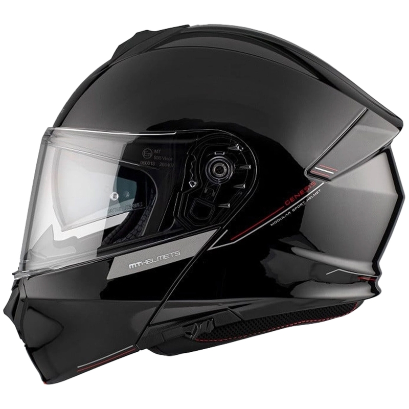 Kask motocyklowy typu flip-up MT Genesis SV Solid A1 czarny połysk 2 - II gatunek - II. jakość