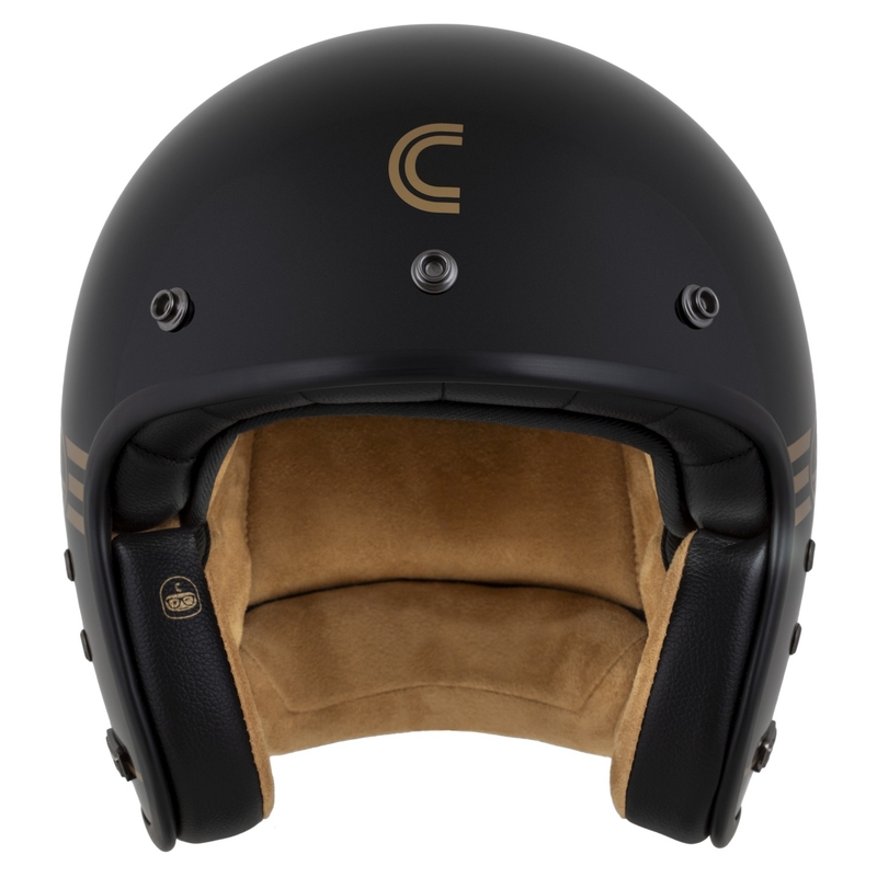 Cassida Eso Jawa Pérák open face helmet black pearl-gold - II. quality - II. jakość