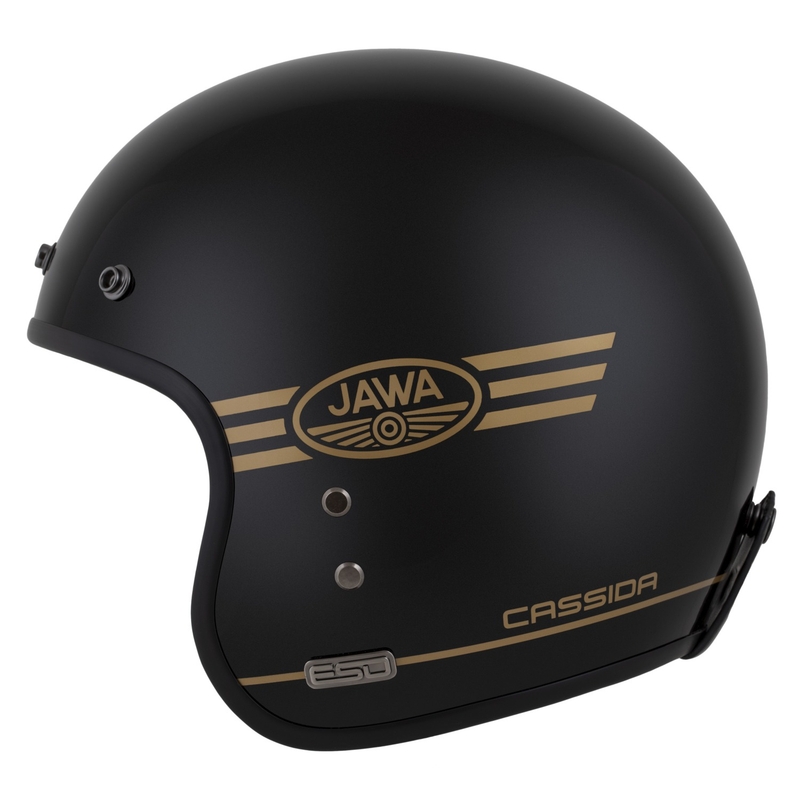 Cassida Eso Jawa Pérák open face helmet black pearl-gold - II. quality - II. jakość