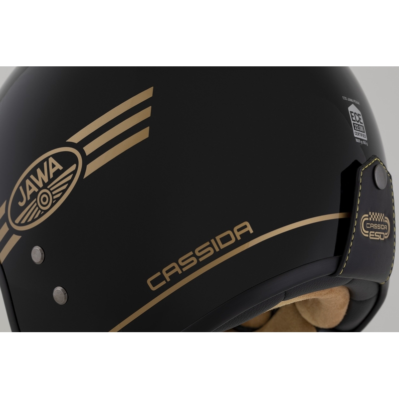 Cassida Eso Jawa Pérák open face helmet black pearl-gold - II. quality - II. jakość
