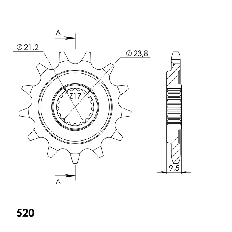 Front sprocket SUPERSPROX 13T, 520