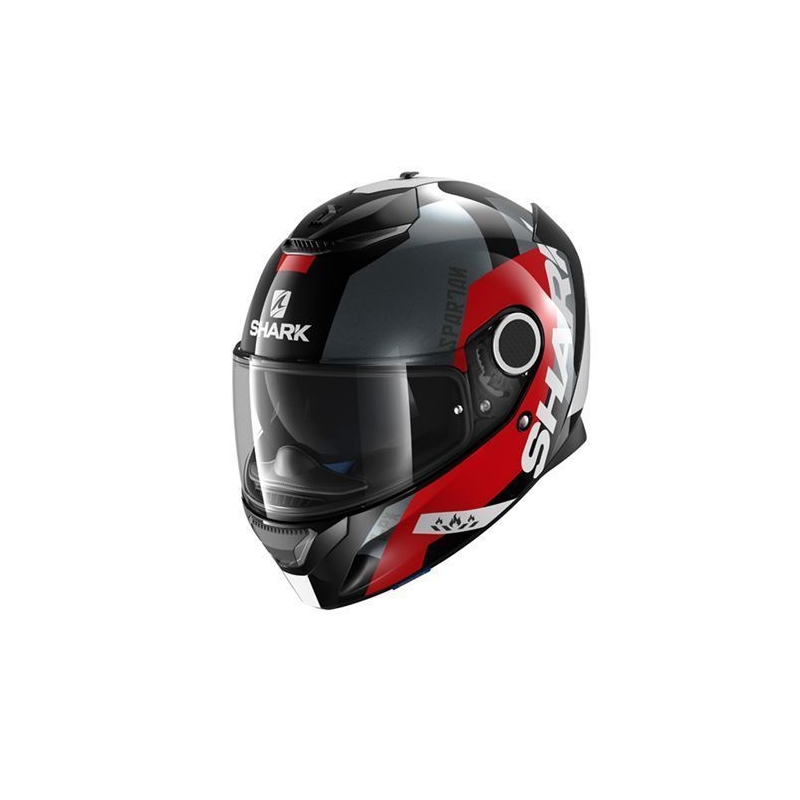 Integralny kask motocyklowy SHARK SPARTAN Apics czarno-szaro-czerwony