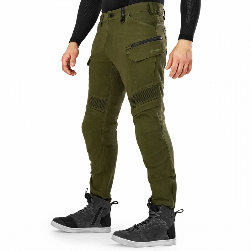 Spodnie motocyklowe Shima Giro 3.0, rozciągliwe, khaki