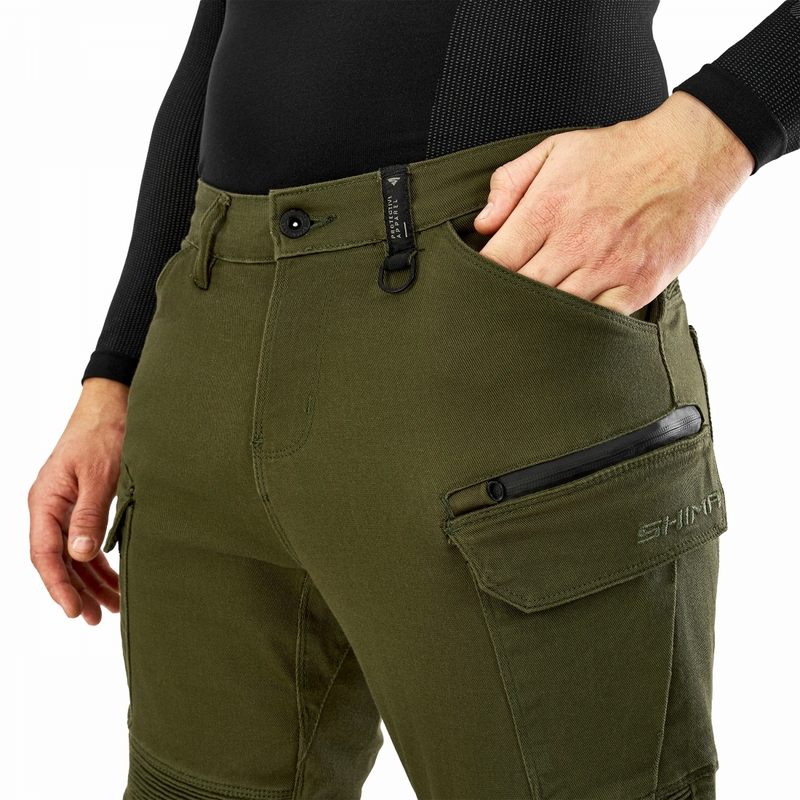 Spodnie motocyklowe Shima Giro 3.0, rozciągliwe, khaki