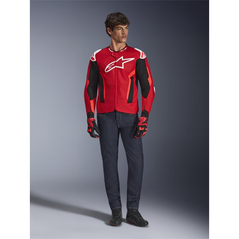 Kurtka motocyklowa Alpinestars T-GP Air czerwono-fluo czerwono-biało-czarna
