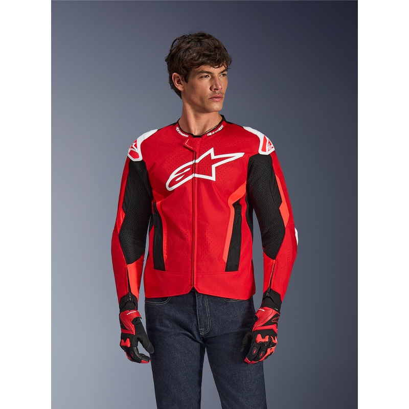 Kurtka motocyklowa Alpinestars T-GP Air czerwono-fluo czerwono-biało-czarna