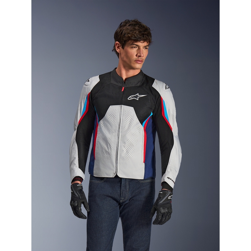 Kurtka motocyklowa Alpinestars AST V3 Air biało-niebiesko-czerwono-czarna