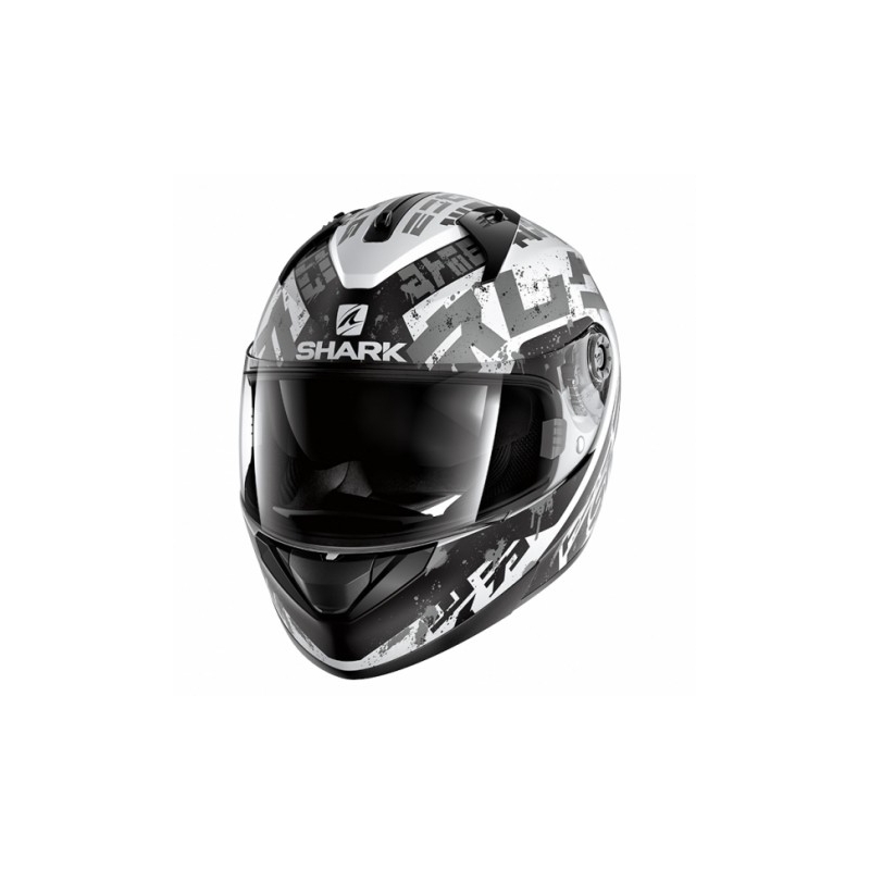 Integralny kask motocyklowy SHARK RIDILL Kengal Mat czarno-biało-srebrny