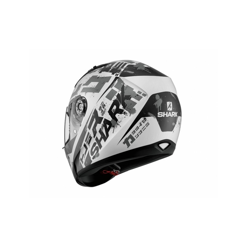 Integralny kask motocyklowy SHARK RIDILL Kengal Mat czarno-biało-srebrny