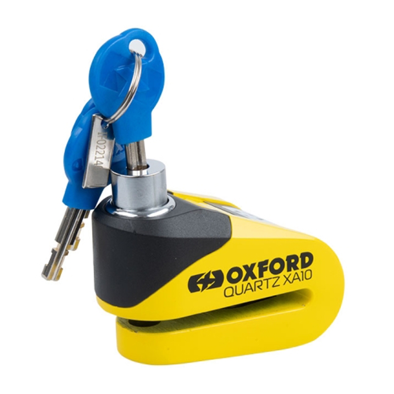 Blokada hamulca tarczowego Oxford Quartz Alarm XA10 żółto-czarna