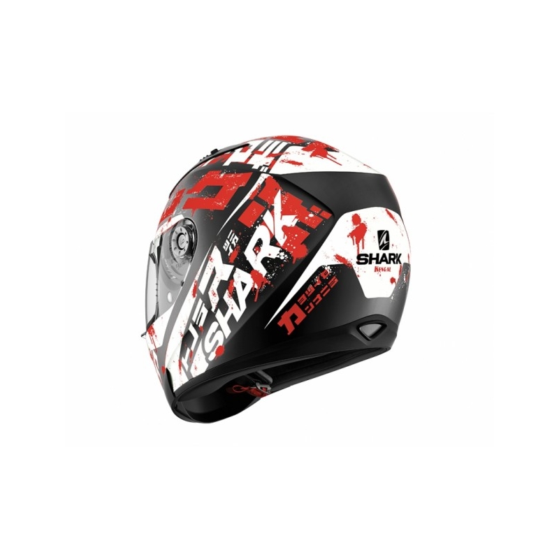 Integralny kask motocyklowy SHARK RIDILL Kengal Mat czarno-biało-czerwony