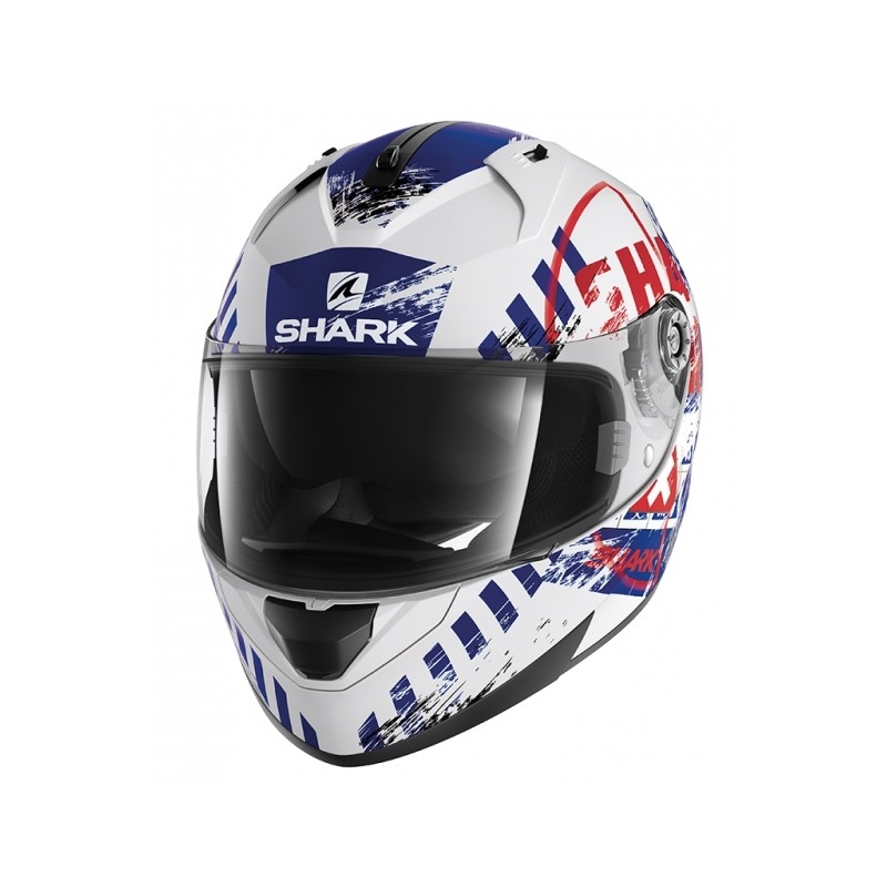 Integralny kask motocyklowy SHARK RIDILL Skyd biało-niebiesko-czerwony