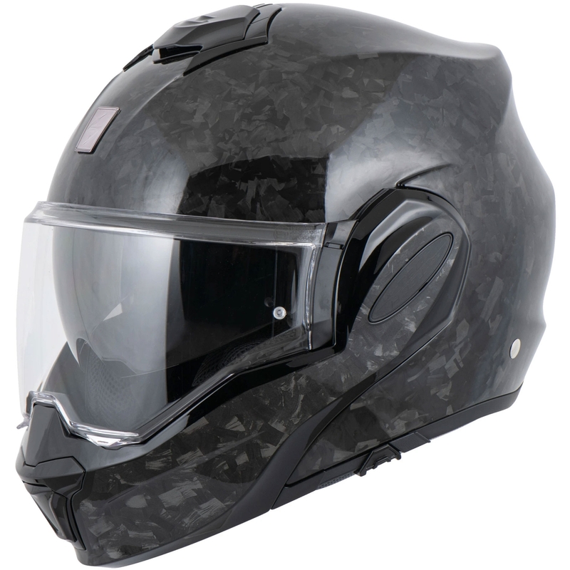 Kask motocyklowy typu flip-up Scorpion EXO-TECH EVO ONYX CARBON Solid w kolorze czarnym