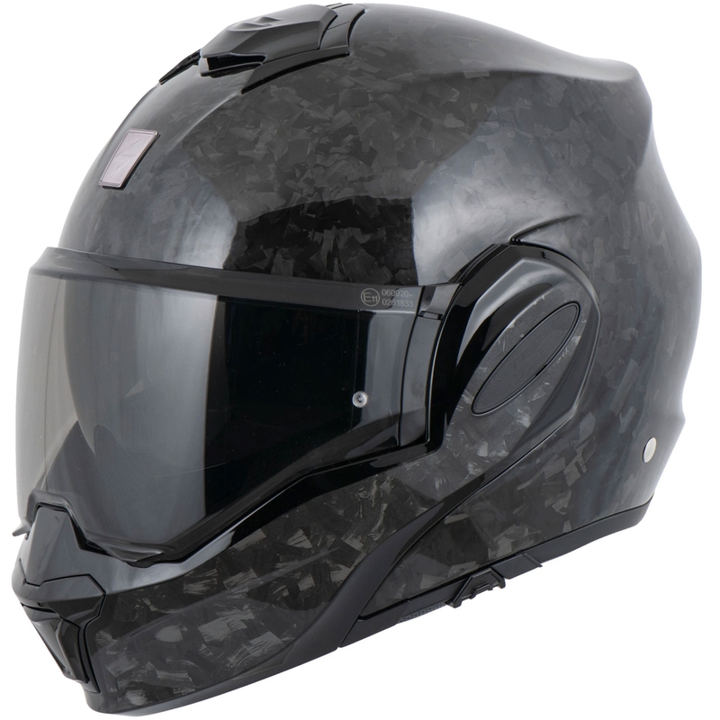 Kask motocyklowy typu flip-up Scorpion EXO-TECH EVO ONYX CARBON Solid w kolorze czarnym