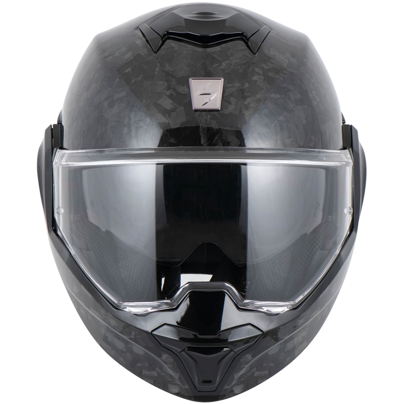 Kask motocyklowy typu flip-up Scorpion EXO-TECH EVO ONYX CARBON Solid w kolorze czarnym