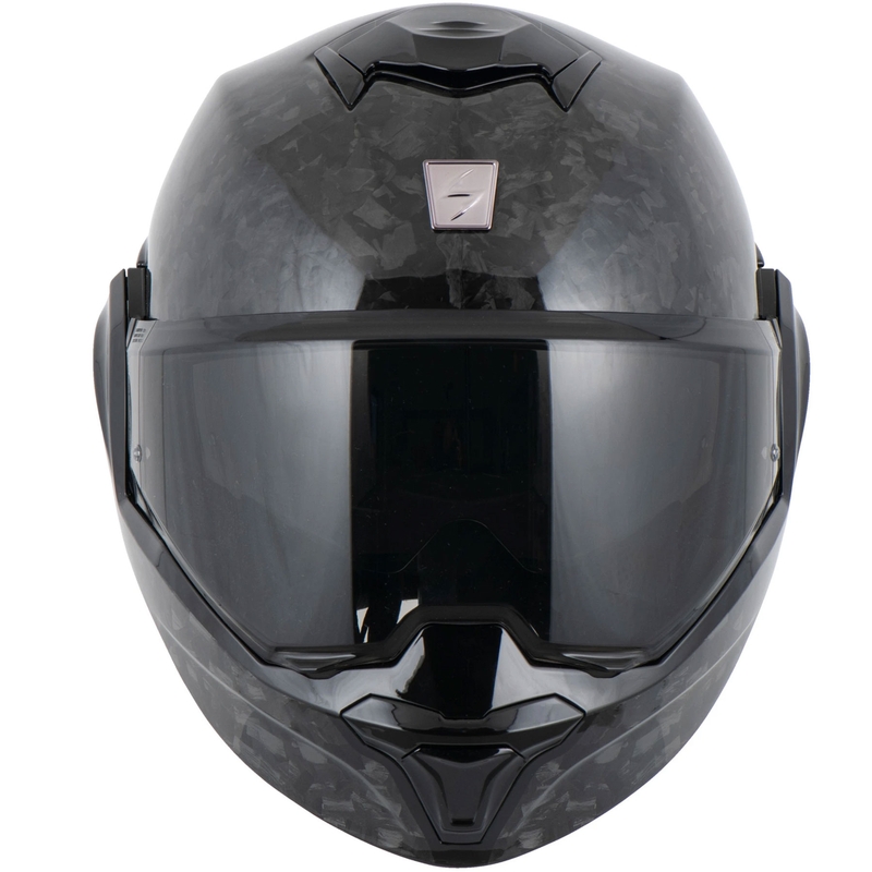 Kask motocyklowy typu flip-up Scorpion EXO-TECH EVO ONYX CARBON Solid w kolorze czarnym