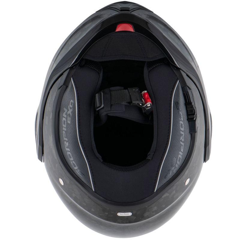 Kask motocyklowy typu flip-up Scorpion EXO-TECH EVO ONYX CARBON Solid w kolorze czarnym