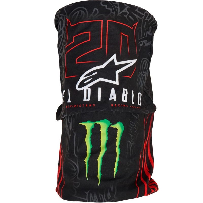 Komin Alpinestars FQ20 Monster Collection w kolorze czarno-fluo-czerwono-niebiesko-zielonym