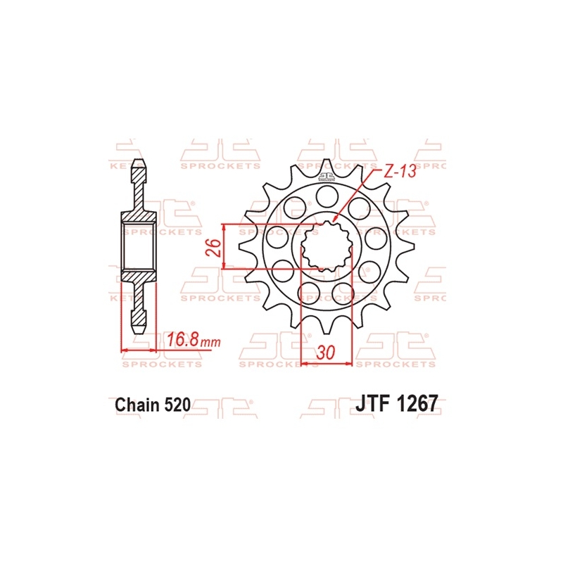 Front sprocket JT 16T, 520