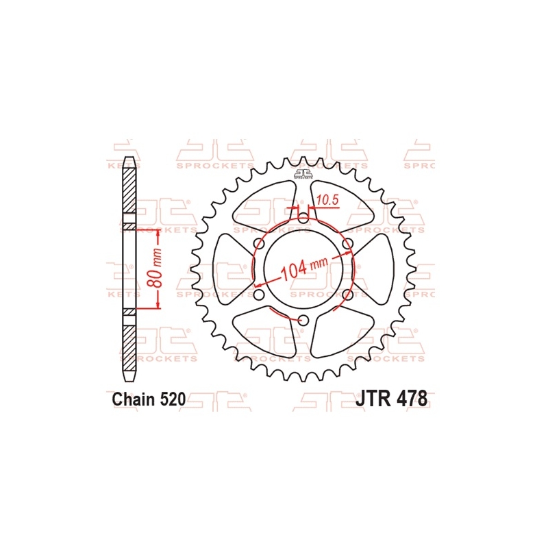 Rear sprocket JT 54T, 520
