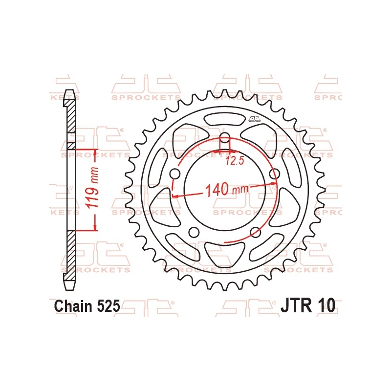 Rear sprocket JT 46T, 525