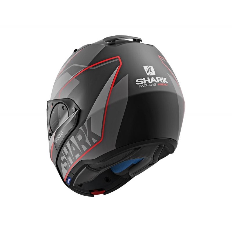Kask z podnoszoną szczęką SHARK EVO-ONE 2 Krono Mat czarno-szaro-czerwony wyprzedaż