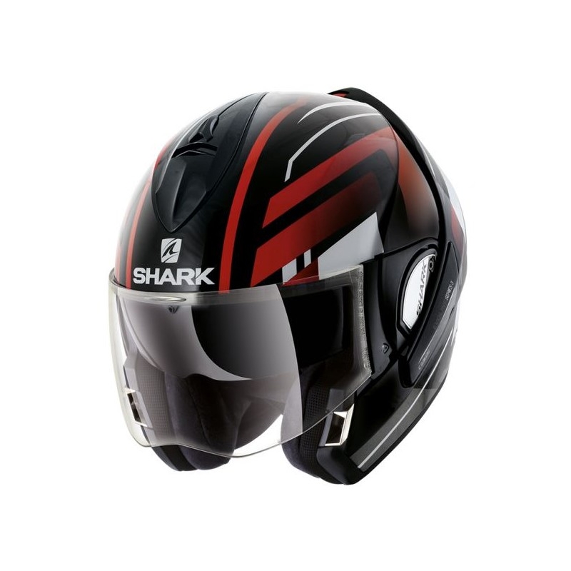 Kask z podnoszoną szczęką SHARK EVOLINE 3 Corvus czarno-biało-czerwony
