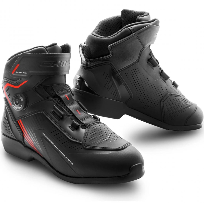 Buty motocyklowe Shima Enzo Air czarno-czerwone