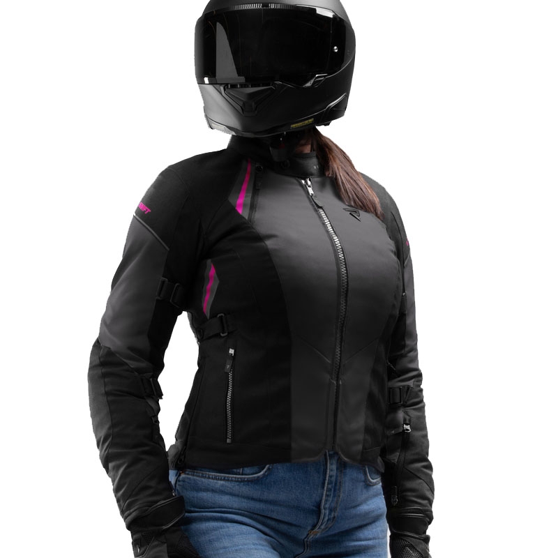 Kurtka motocyklowa damska Rebelhorn Swift czarno-szaro-różowa