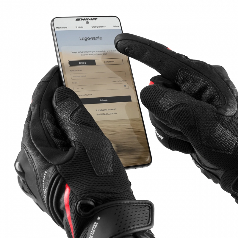 Rękawice motocyklowe Shima Spark 3.0 czarno-czerwone