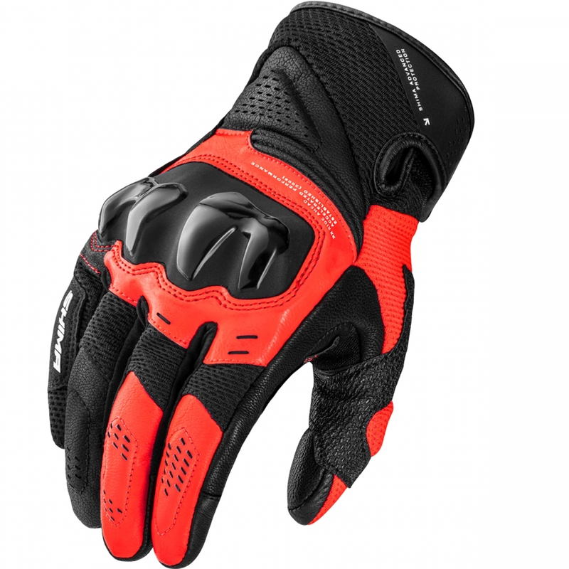 Rękawice motocyklowe Shima Spark 3.0 fluorescencyjne czerwone